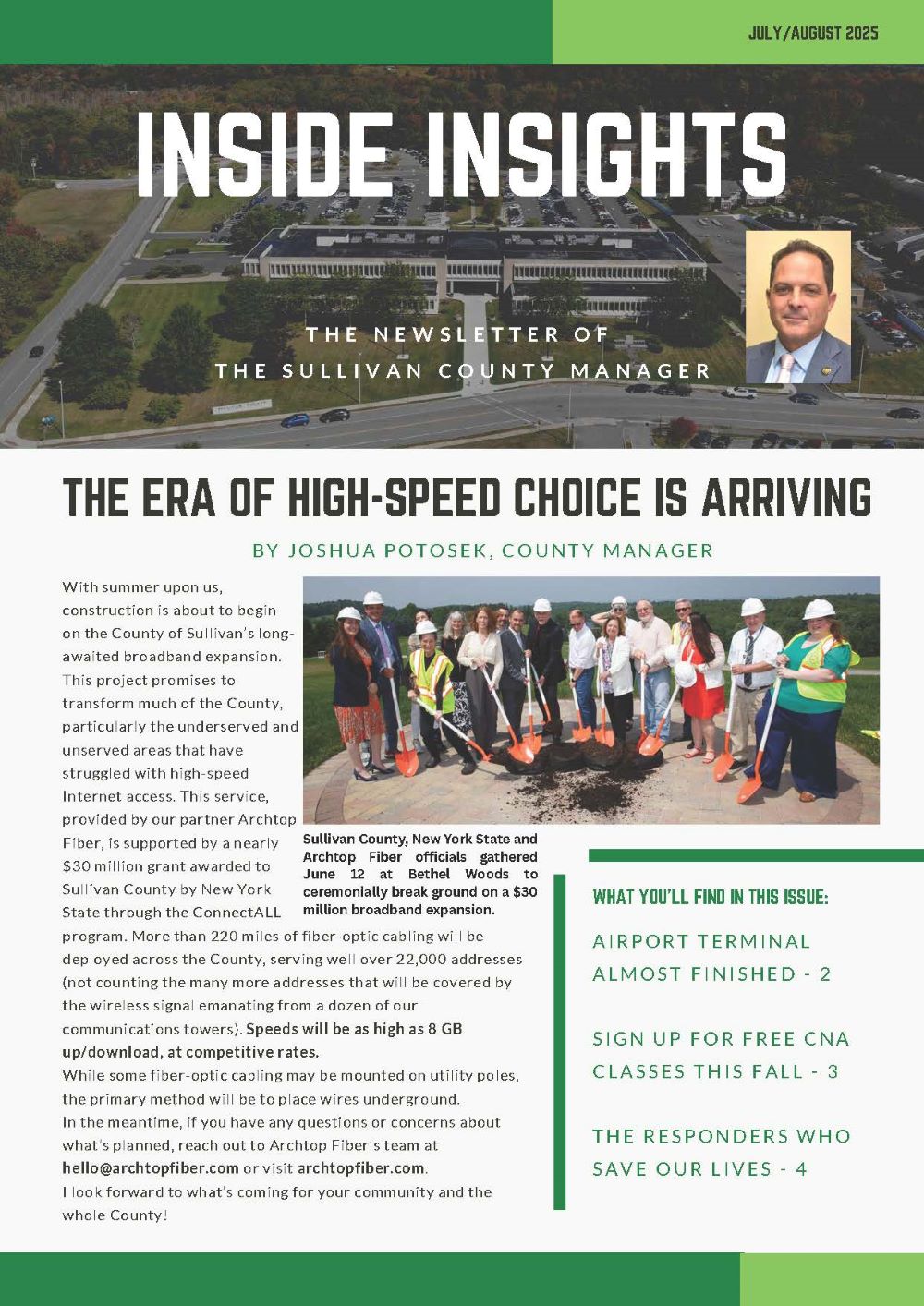 County Manager's July/August 2025 Newsletter