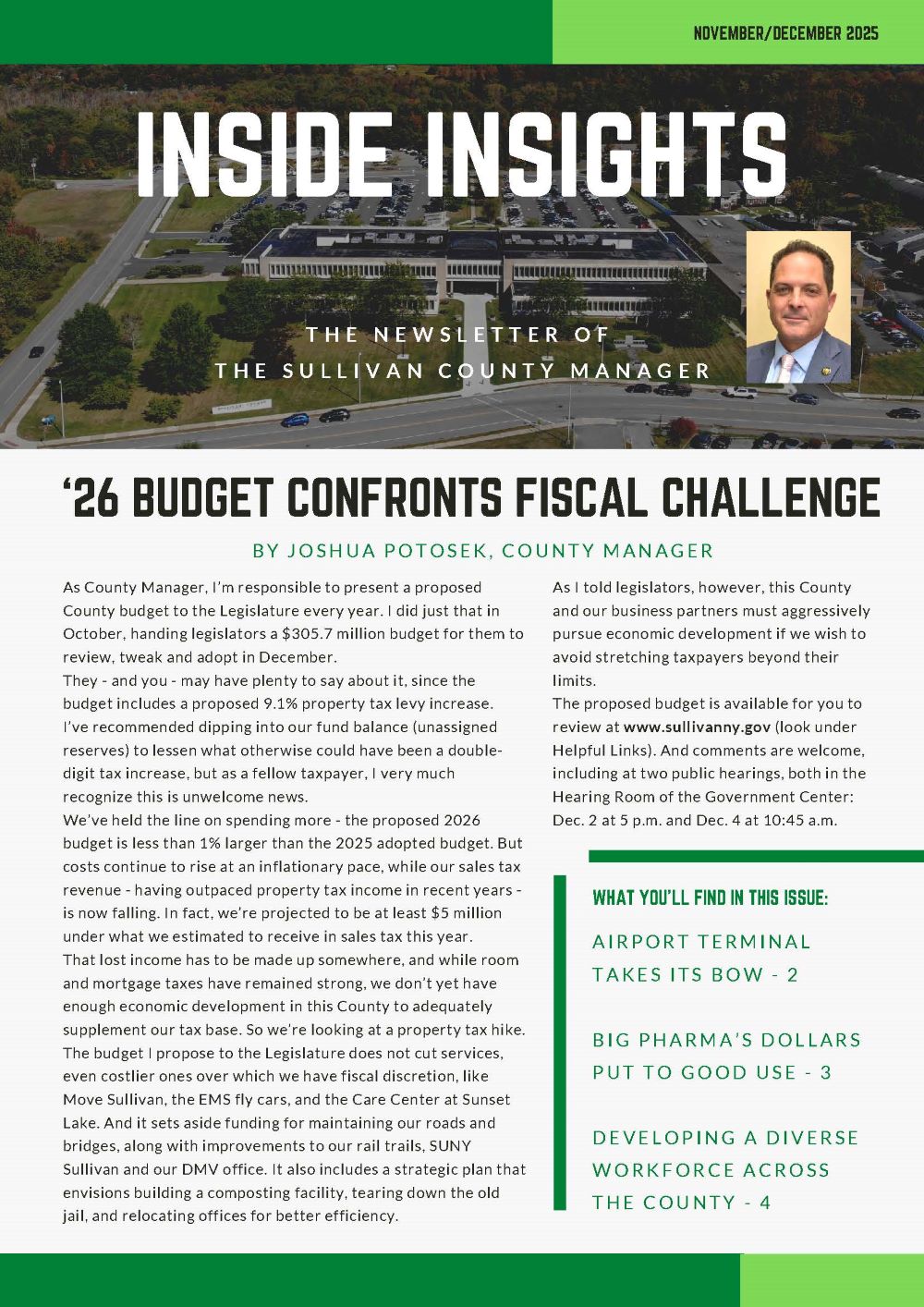 County Manager's November/December 2025 Newsletter