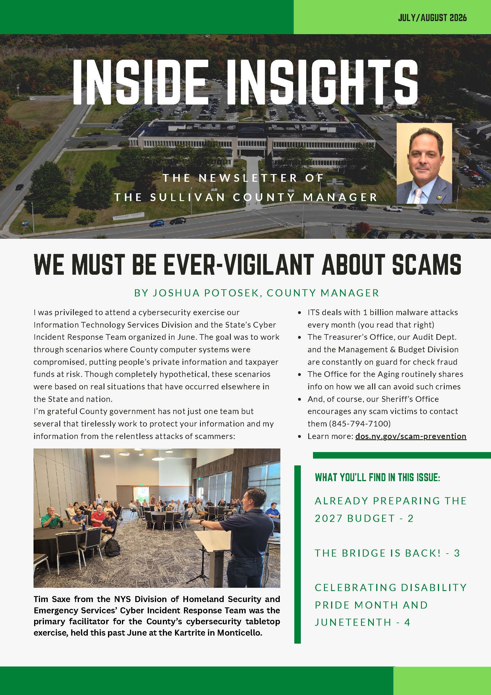 County Manager's July/August 2026 Newsletter