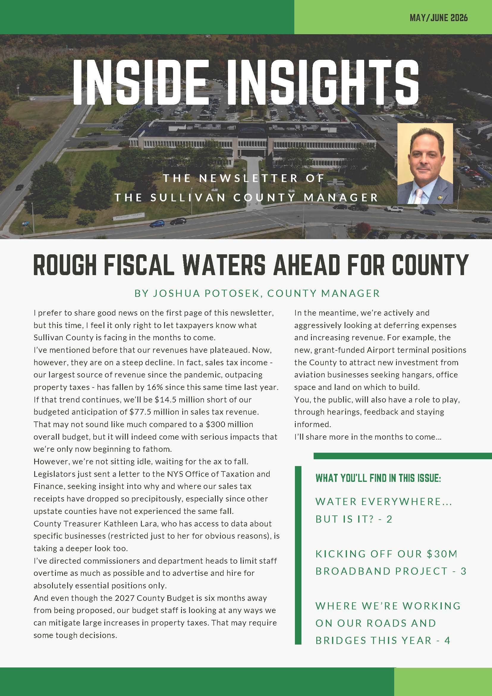 Sullivan County Manager's Newsletter, May/June 2026