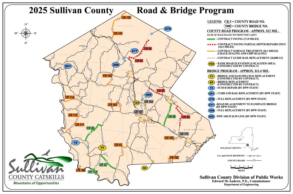 2025 Road and Bridgework Map