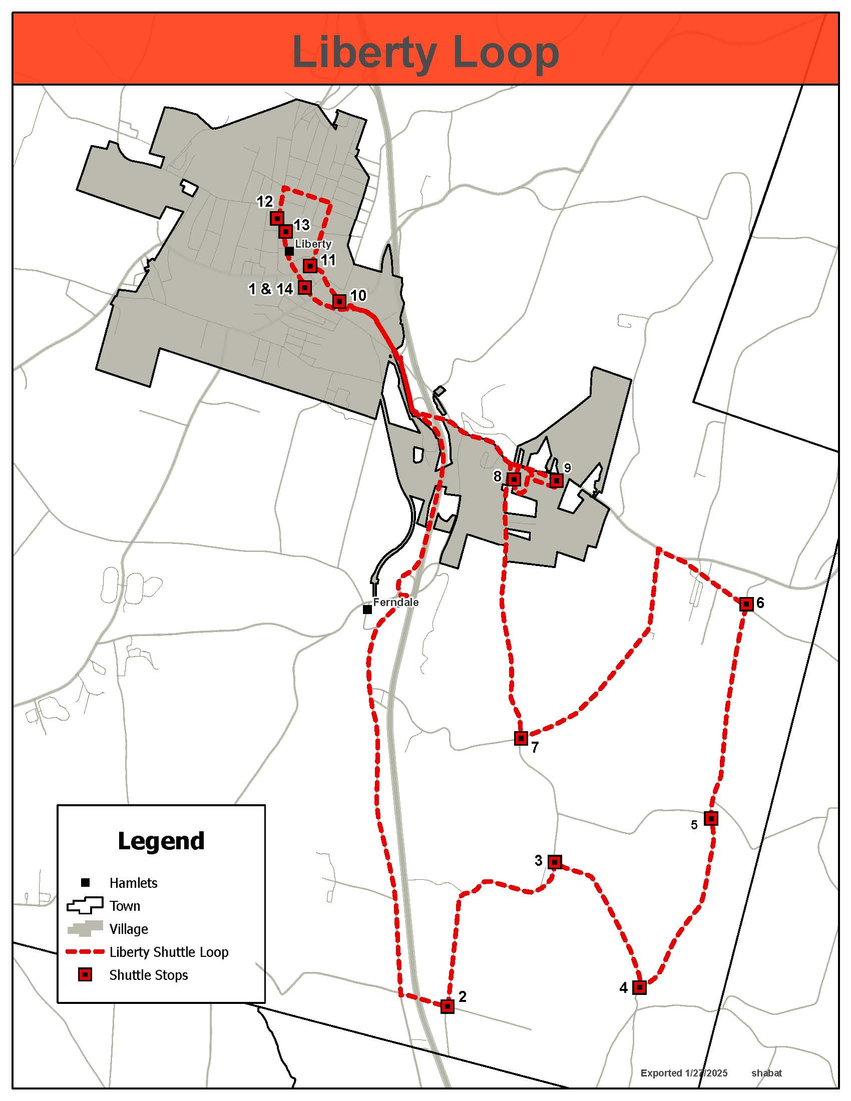 Liberty Shuttle Loop Map