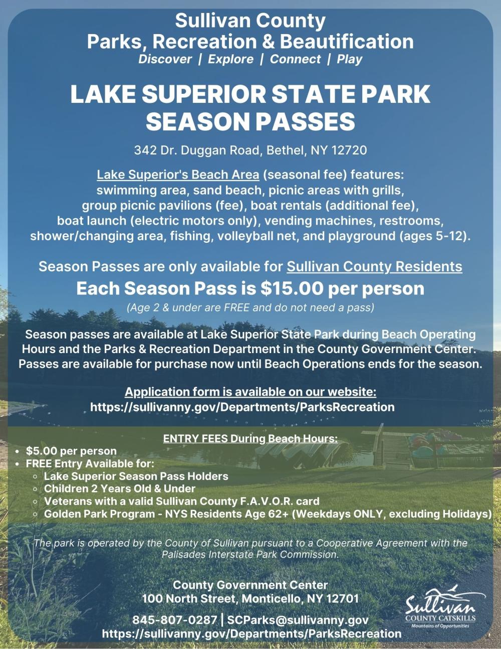 Lake Superior Season Pass Flyer