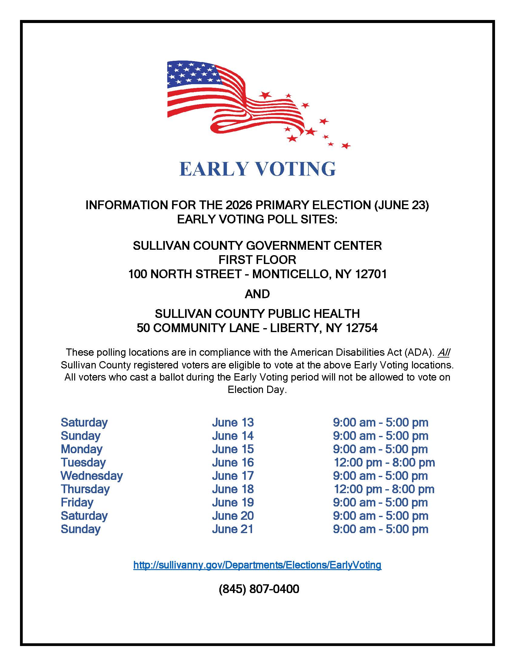 Early Voting Poster for Primary Election