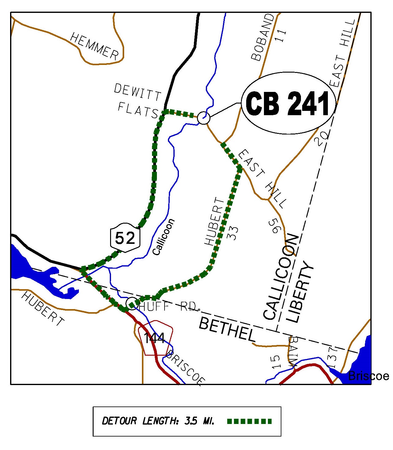 DeWitt Flats Bridge Detour