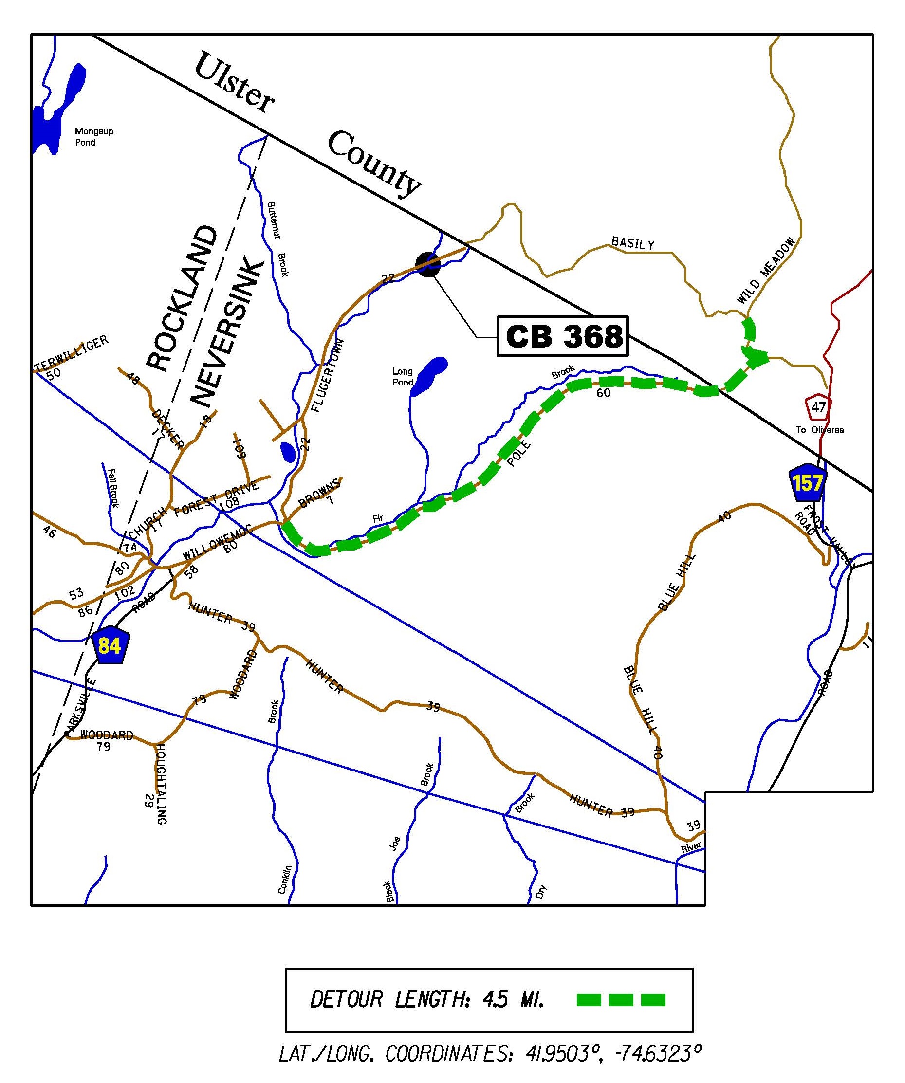 County Bridge 368 Detour Map