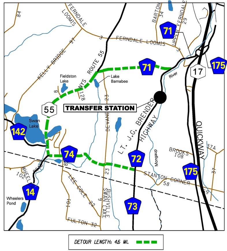 CR 72 Detour Map