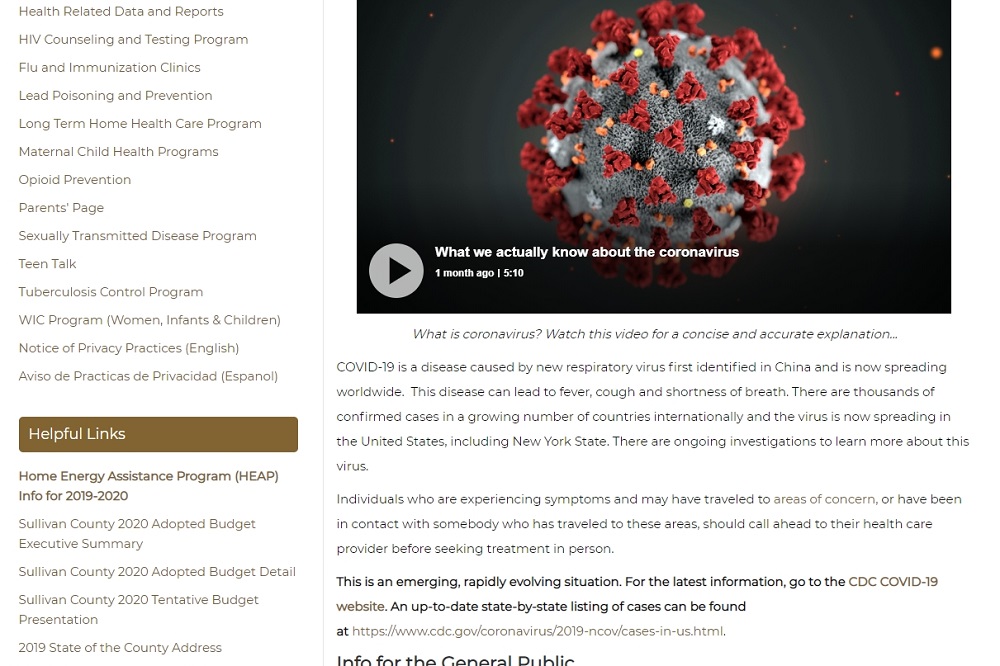 Coronavirus Webpage Image
