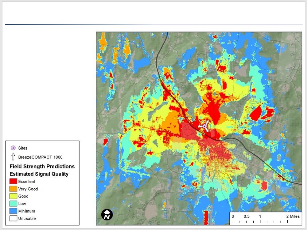 Estimated wireless broadband coverage