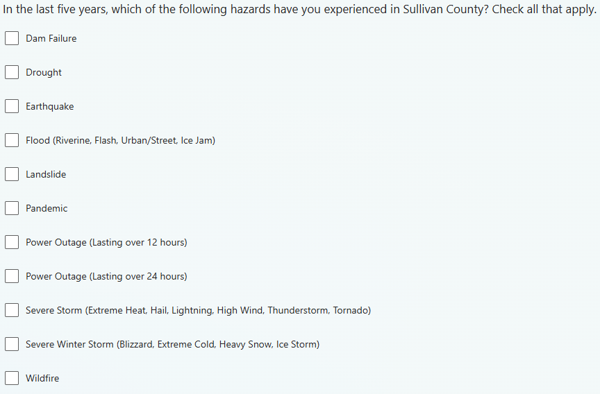 Sample Survey Question