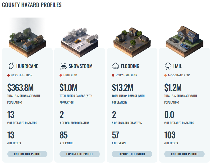 Screenshot of Hazard Mitigation Website