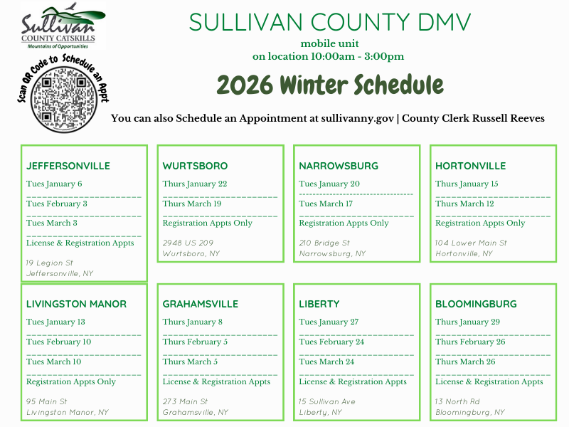 Winter Mobile DMV Schedule