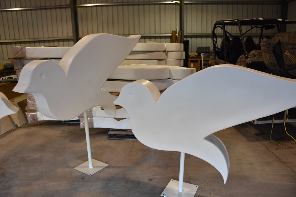 The fiberglass doves of our "Dove Trail"