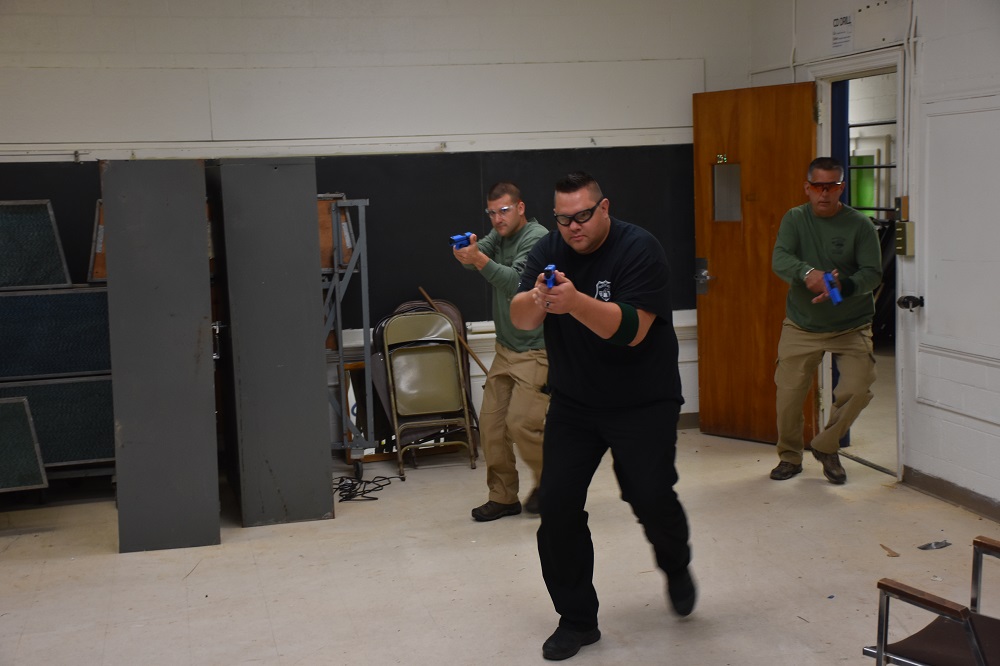 active-shooter training at Duggan School
