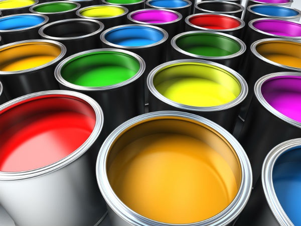cans of paint on a table