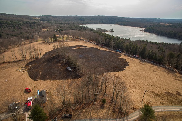 Brush fire along Perry Road