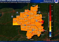 Predicted snowfall map